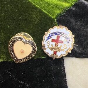 Vintage Enameled Gold Filled Methodist Little System Sunday School Lapel Pin